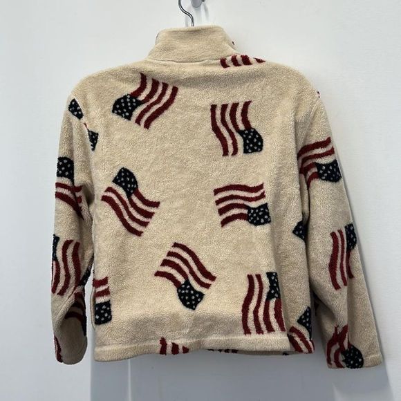 Mandal Bay American Flag Zip Up Turtleneck Sweater Size L - Picture 2 of 6